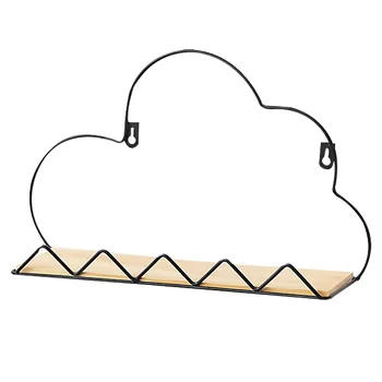 

Wall Hole-free Rack Creative Room Bedroom Metope Storage Rack Household Wall Storage Holder (Cloud Shape Design Black)