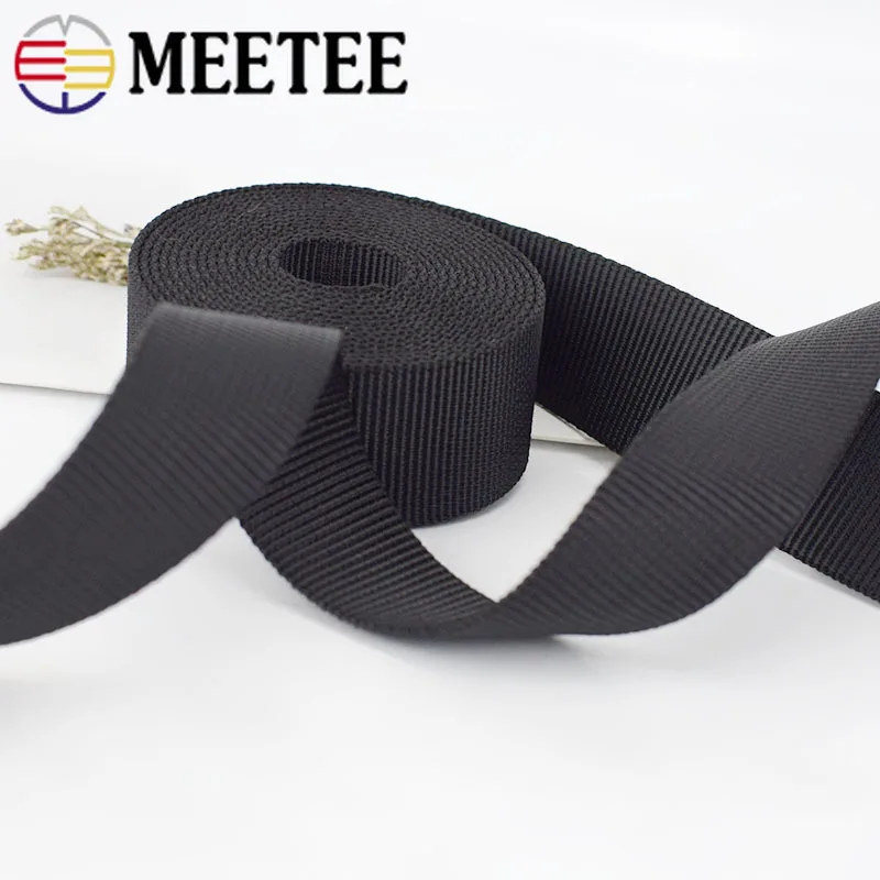 Meetee 5 метров 1 мм Толстая черная нейлоновая сетчатая лента ремешок лента ошейник для собак рюкзак ремешок для рюкзака DIY Швейные аксессуары