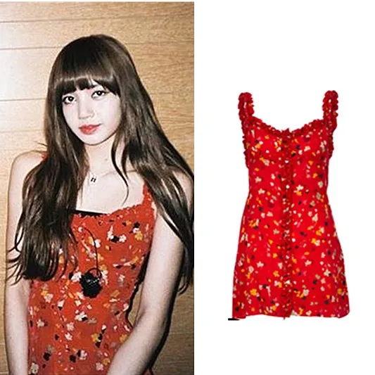 Kpop корейское летнее свободное красное Цветочное платье с v образным вырезом