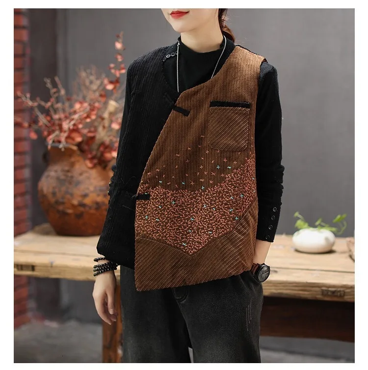 Max LuLu Winter Fashion Korean Ladies Punk Clothes Womens Sleeveless Corduroy Vest Vintage Oversized Waistcoats Padded Coat