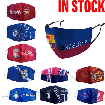 

Paris Football Club Mask Reusable 3D Printing Face Filter PM 2.5 Dust Filter Hygiene Mouthcap Fashion Adult Soccer Mascarillas