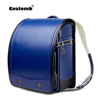 

Coulomb Randoseru Kid PU Solid Children's Orthopedic Backpack For Gilrs And Boy Children School Bag Japan Student Backpack