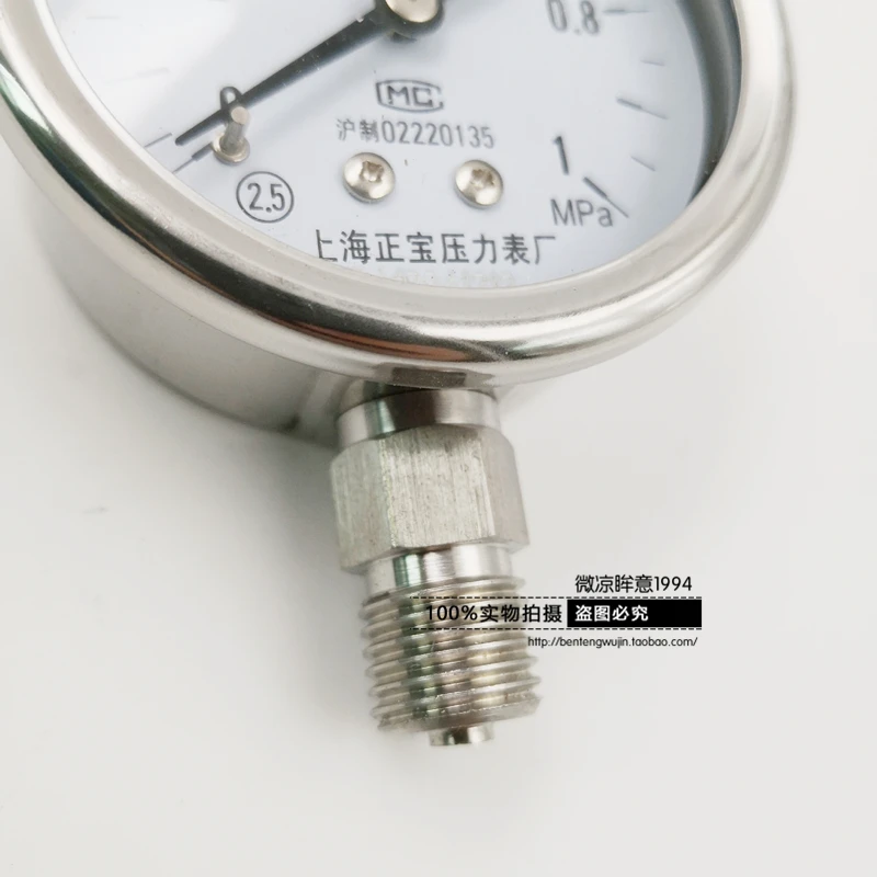 2.5 60mm 모든 스테인레스 스틸 압력계, 하부 장착 압력 게이지,