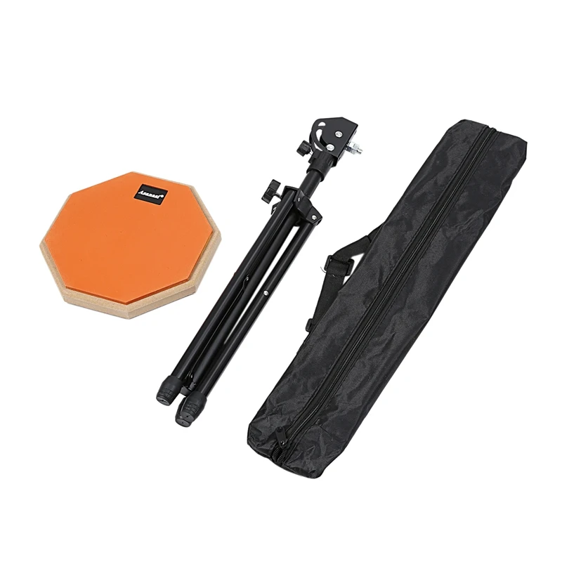 8 Inch Rubber Wooden Dumb Drum Practice Training Drum Pad With Stand for Percussion Instruments Parts