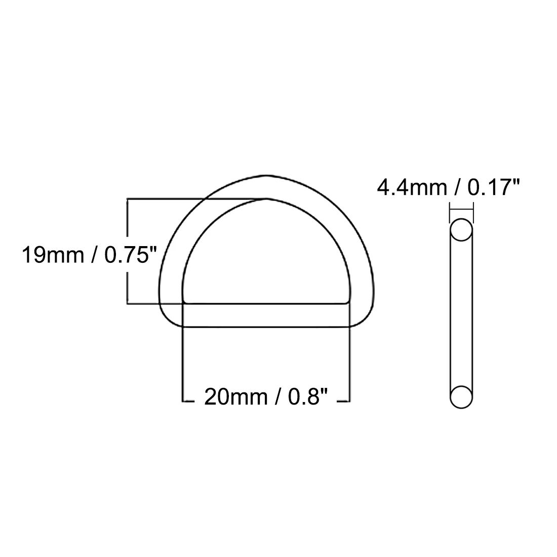 Uxcell 10 шт. кольцо в виде буквы D пряжка 0,63/0,8/1/1,26/1,6 Inch с металлической рамкой под круговой для фурнитура для сумок Ремни ремесла Сделай Сам аксессуары