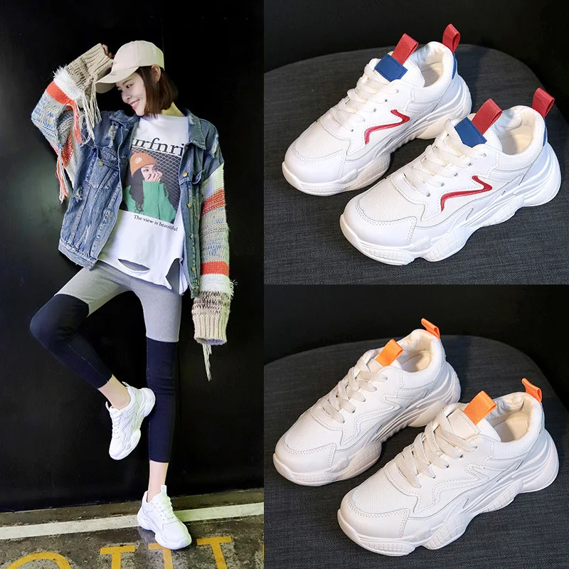 

2019 Spring New Style Versatile Dad Shoes Women's Super Fire Athletic Shoes Women's Korean-style Harajuku Students Elevator Shoe