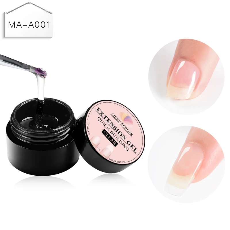 MEET ACROSS 8ML Quick Extension Nail Gel Polish Clear Pink Nail Lacquer UV LED Poly Extension Gel Varnish - Цвет: TS00715