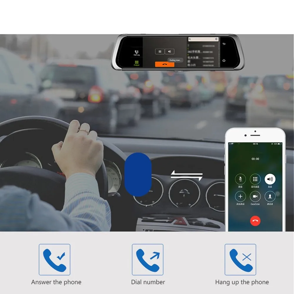 4G потоковое медиа Wi-Fi Вождение рекордер 10 дюймов полный экран Смарт зеркало заднего вида HD Android навигация электронная собака