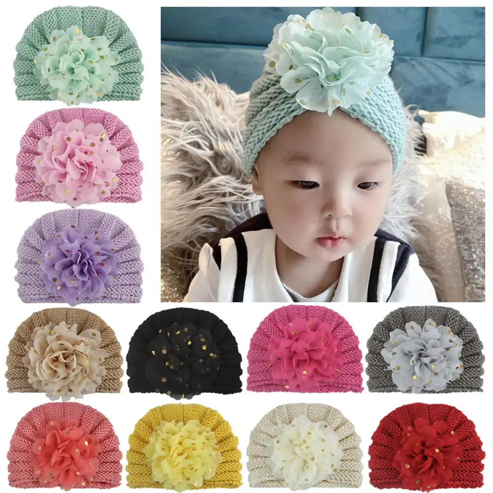 

2ps Baby Knit Crochet Bow hat Princess Hair Bands Winter Warm Kid Infant Headwear Children Hair Accessories Girls Headdress