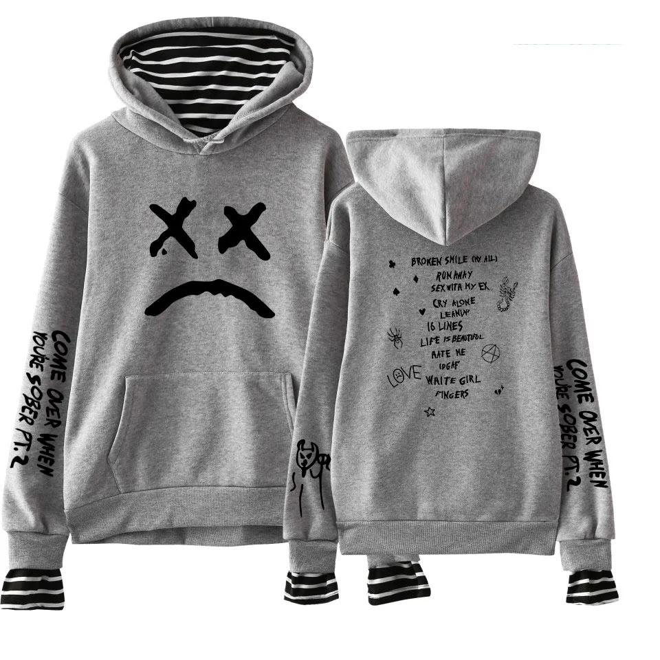  New hoodies Lil Peep Fake Two Pieces Hoodies Autumn Winter casual Men/Women Hoodies Streetwear fash