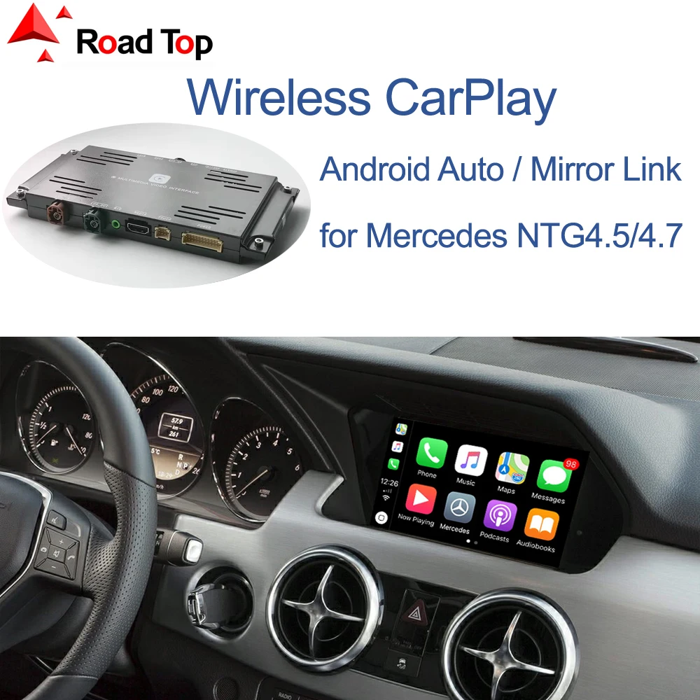 Беспроводной CarPlay интерфейс для Mercedes Benz GLK 2011-2015 с Android Авто Зеркало Ссылка AirPlay