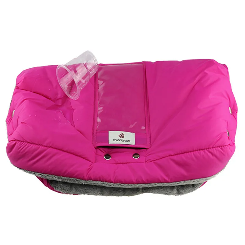 Зимние перчатки для детской коляски, защитная теплая прогулочная коляска, ручные перчатки-муфта, детская коляска, меховая флисовая накидка, аксессуары для коляски - Цвет: Pink-TA676A