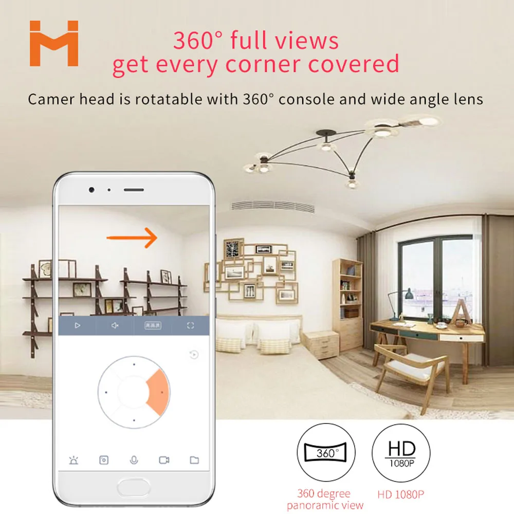 XIAOMI Mijia 1080P умная камера глобальная версия PT 360 ° IP видеокамера AI с функцией обнаружения движения ИК ночная версия Домашний Детский монитор