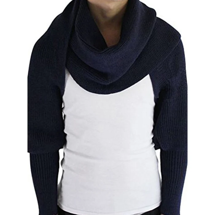 Модные вязаные шарфы для женщин унисекс на весну и зиму, Теплые шали с длинными рукавами, шали для зимы и осени
