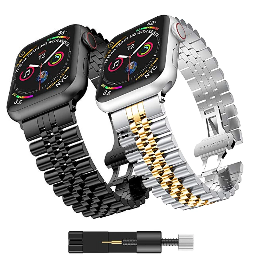 De Metal correa de reloj para Apple 6 5 4 SE cinta 40mm 44mm metal Correa  iwatch 3 2 de 42mm de 38mm de metal precioso correa de acero|Correas de  reloj| - AliExpress