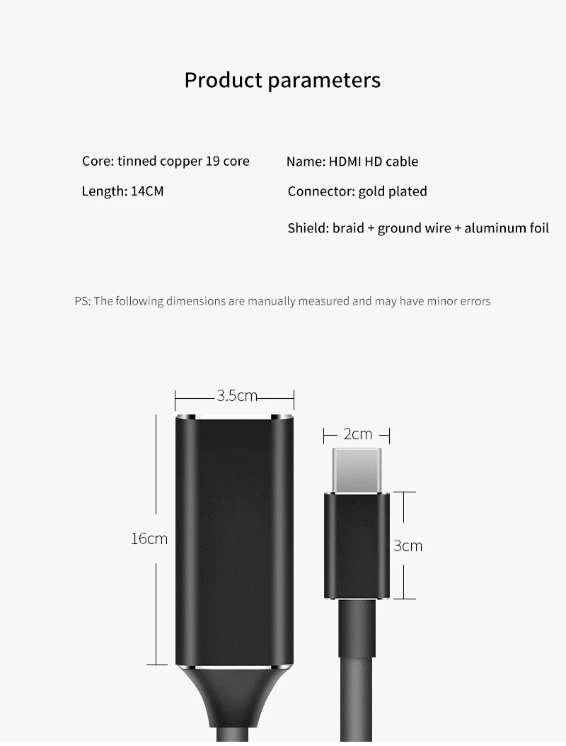 HD 4K type-C к HDMI конвертер адаптер USB C к HDMI видео карта мульти монитор адаптер Внешний USB-C для samsung Xiaomi huawei