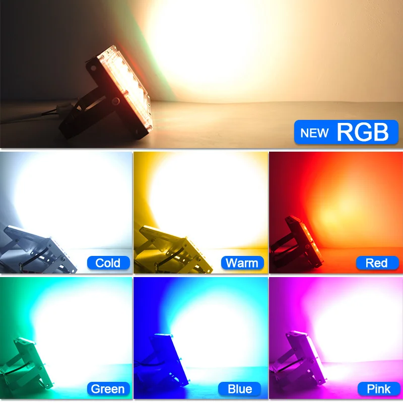 2 шт. Светодиодный прожектор светильник 50 Вт RGB Светодиодный прожектор светильник пульт дистанционного управления чип COB Светодиодный уличный фонарь AC220V 240 Вт водостойкый LED IP65 открытый светильник Инж