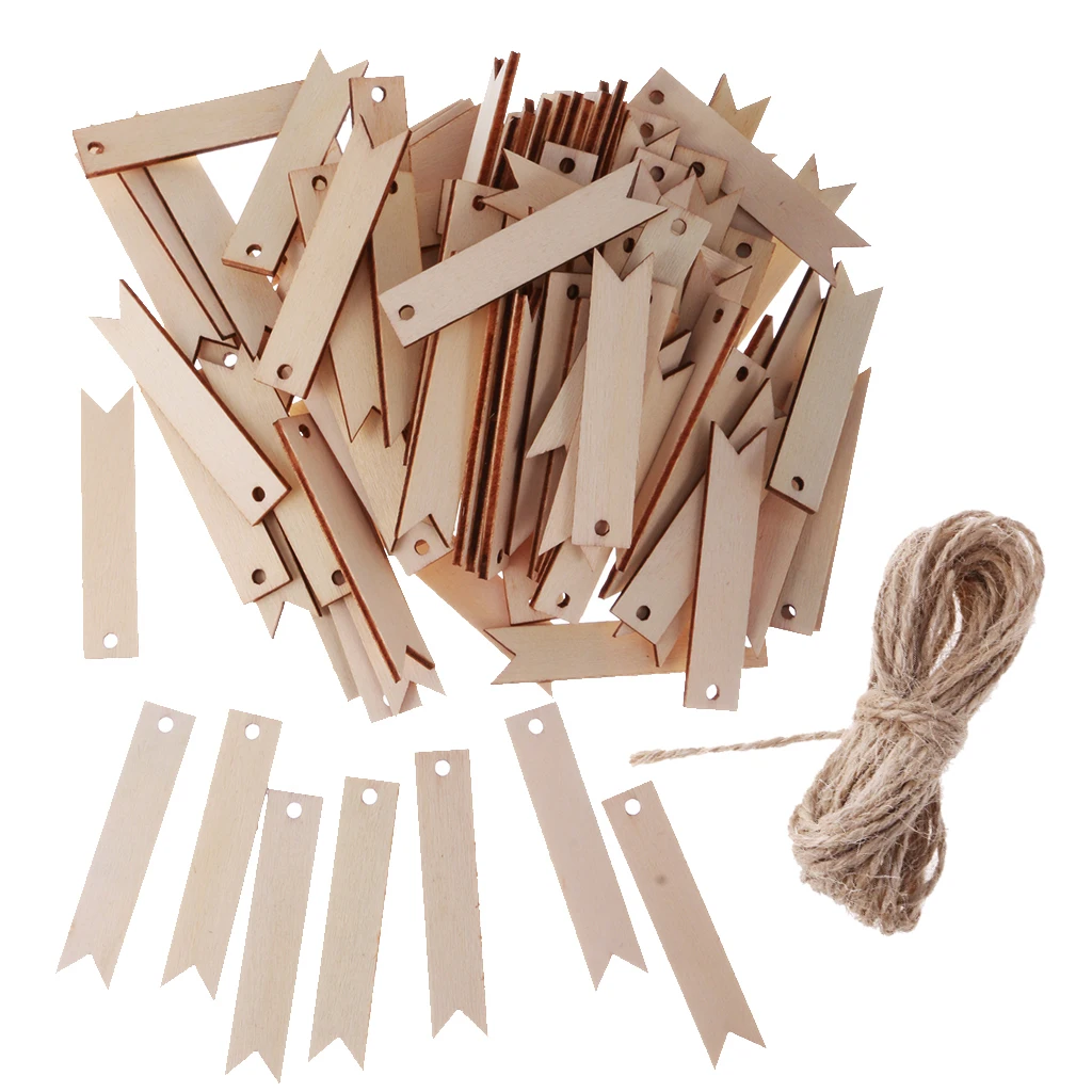 100 Wood Tags Gift Tags Labels Tag Tags Tags Trailer With Jute Cord