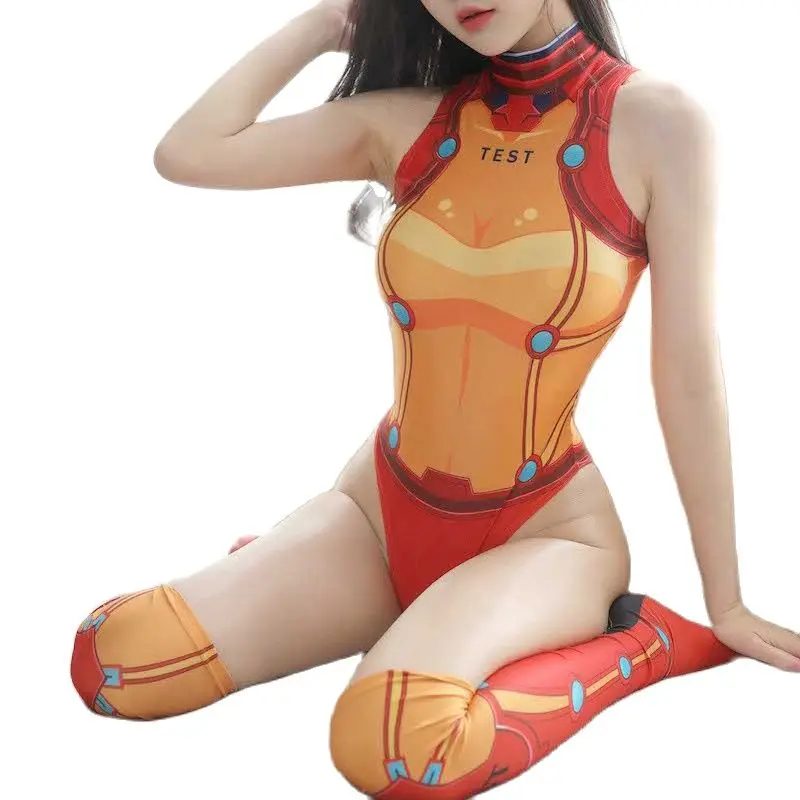 Женское боди для косплея аниме Asuka Langley Soryu сексуальное облегающее водолазка без
