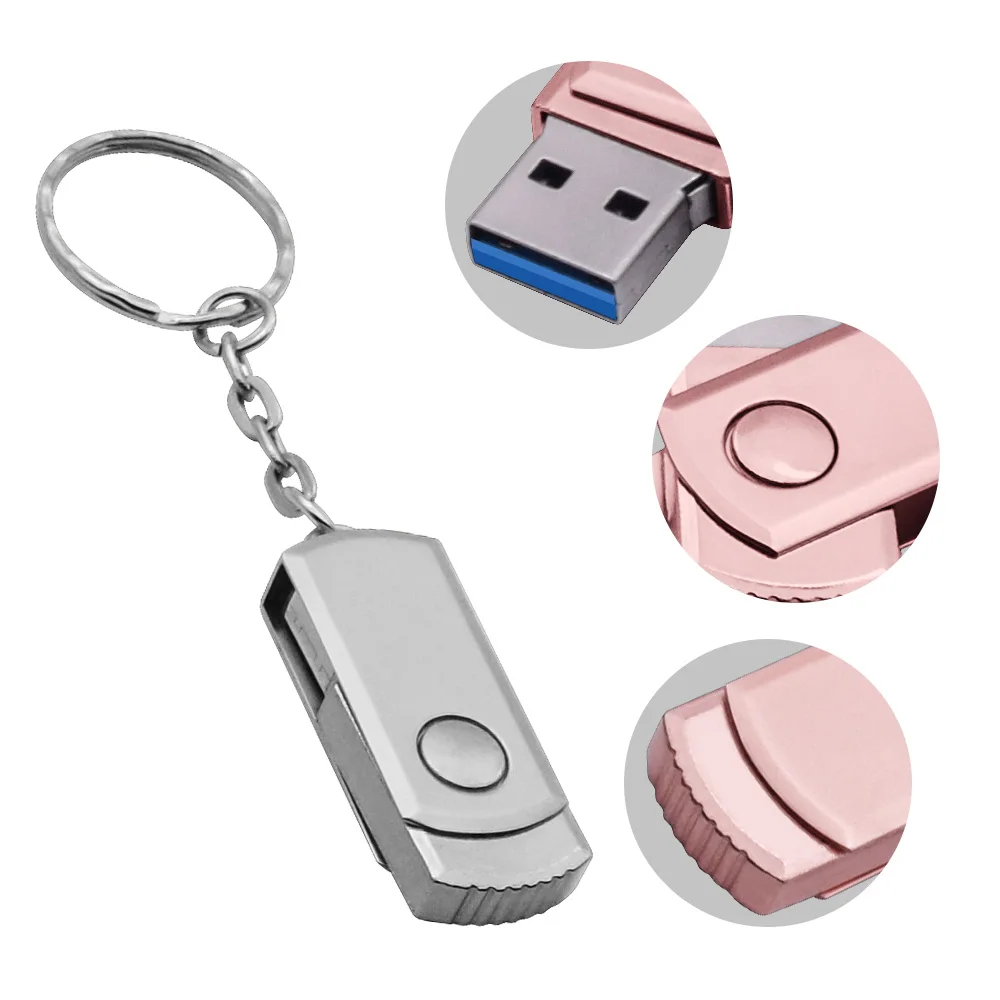 Мини металлический USB флеш-накопитель 3,0 флэш-накопитель с брелком 8 ГБ 16 ГБ 32 ГБ 64 Гб Флешка маленькая ручка-накопитель индивидуальный логотип подарок бизнес