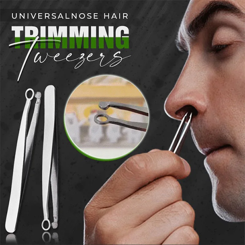 Universal Nose Hair Trimming Tweezers Stainless Steel Eyebrow Nose Hair Scissors Manicure Facial Trimming Makeup Tools tweezer tool