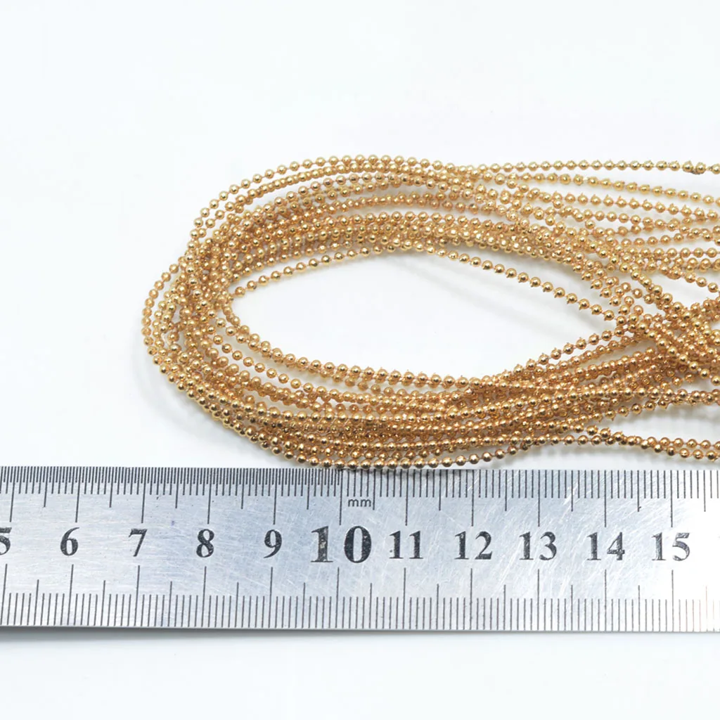 5m Gold Plastic Beads Ribbon Trim Chain Embellishment String for DIY Craft 