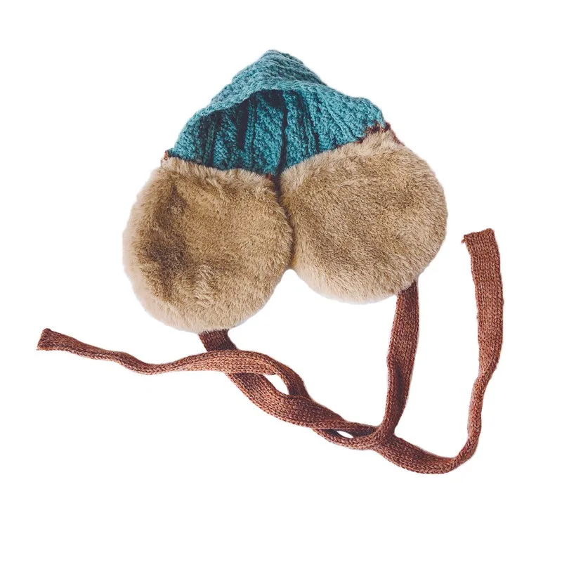 Корейский стиль, зимние детские вязаные наушники для защиты от холода, шарф для маленьких мальчиков и девочек наушники теплые удобные противошумные наушники для детей модные наушники - Цвет: B
