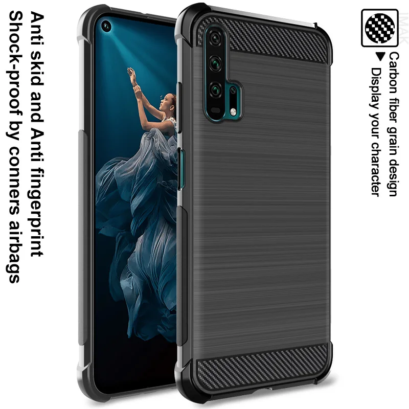 

Airbag shockproof Case for Huawei Nova 5t Honor 20 Honor 20 Pro Imak Leather pattern Silicone soft TPU Back cover Silicon Cases