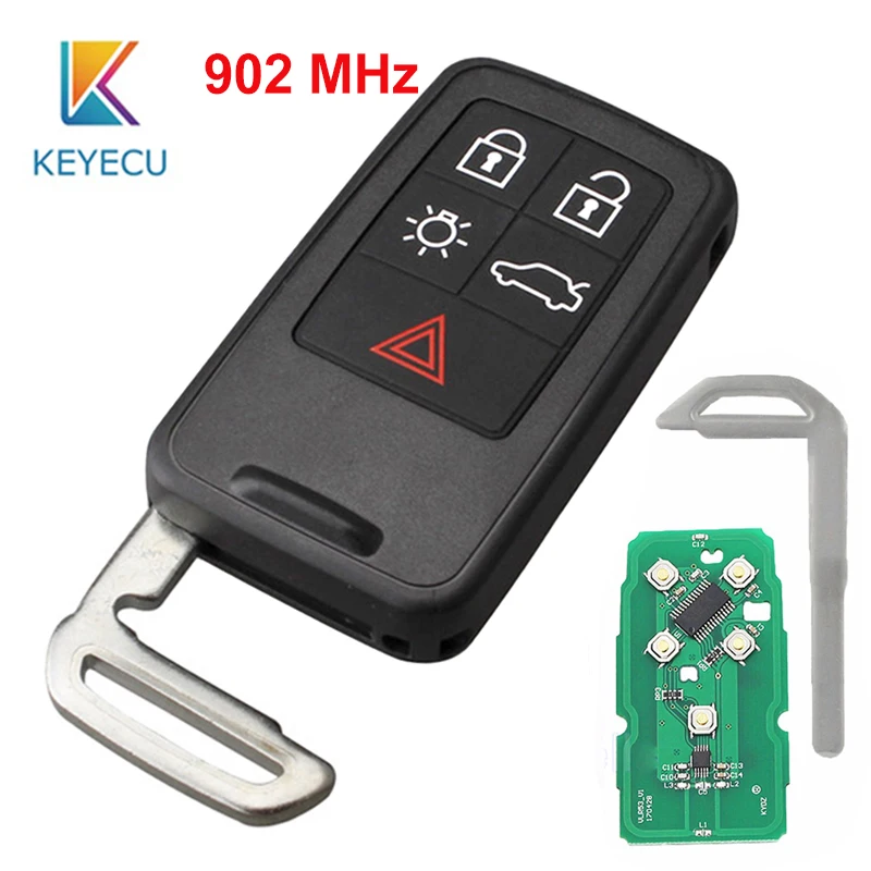 

KEYECU Replacement Remote Car Key Fob 5 Button 902MHz for Volvo S60 V60 XC60 XC70 2016 2017 FCC ID: KR55WK49266