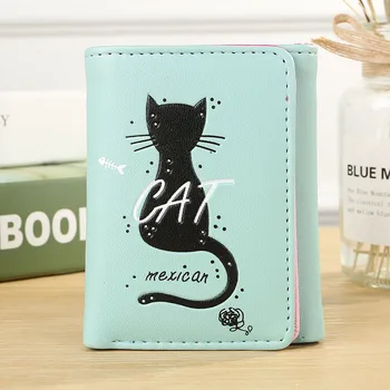

Cute Wallet Women Purses Card Holders Handbag Package Fashion Simple Cat Short Wallet Package women's wallets Package#0813
