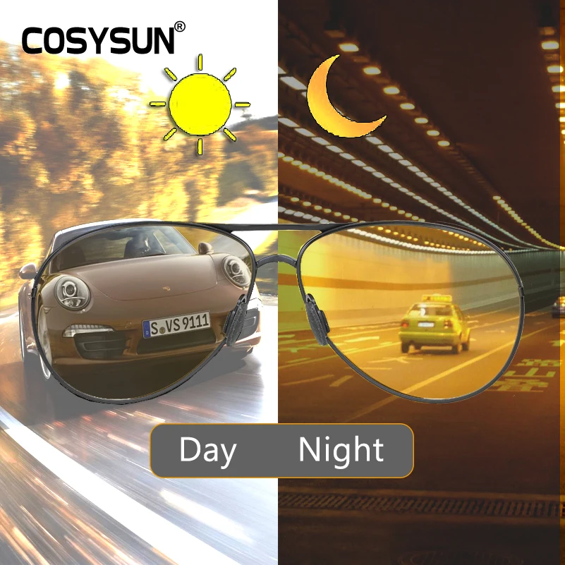 Online Todo el tiempo piloto fotocromáticos gafas de sol polarizadas gafas de visión nocturna hombres oculos conductor amarillo lentes gafas de que