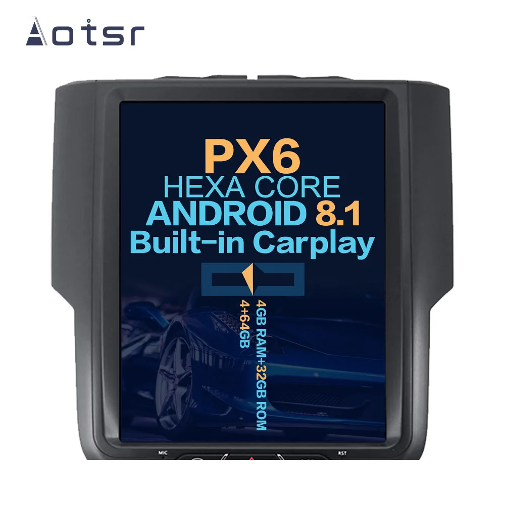 Aotsr 10," вертикальный экран Android 8,1 автомобильный DVD мультимедийный плеер gps для DODGE Ram- стерео, головное устройство Bluetooth wifi
