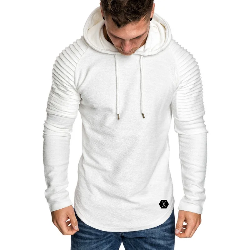 Fashion Mens Hoodies Men Solid Color Hooded Slim Sweatshirt Mens Hoodie Hip Hop Hoodies Sportswear Tracksuit black and white hoodie