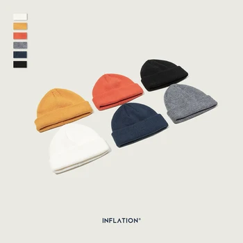 

INFLATION Unisex Knit Wool Hat Autumn Winter Skullies Beanies Fashion Brand Warm Knitted Solid 5 Color Skullies Beanie 170CI2019