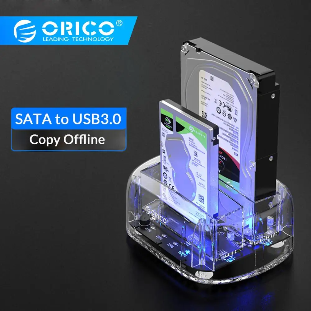 

ORICO 2 Bay 2.5/3.5 inch SATA to USB 3.0 HDD Case External HDD Enclosure with Offline Clone Hard Drive Enclosure For Windows