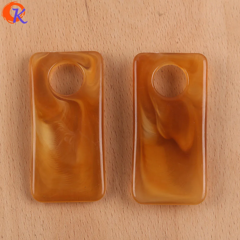 Amber Cordial дизайн 27x55 мм 50 шт акриловые бусины/ювелирные аксессуары/Мраморный эффект/прямоугольная форма/DIY/ручная работа/серьги фурнитура - Цвет: Amber