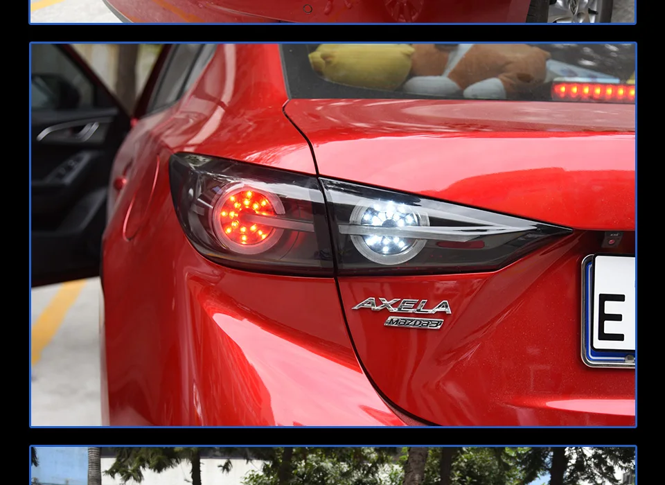 AKD Тюнинг автомобилей задние фонари для Mazda 3 Мазда 3 Axela- задние фонари светодиодный DRL ходовые огни Противотуманные фары с ангельскими глазками задние фонари