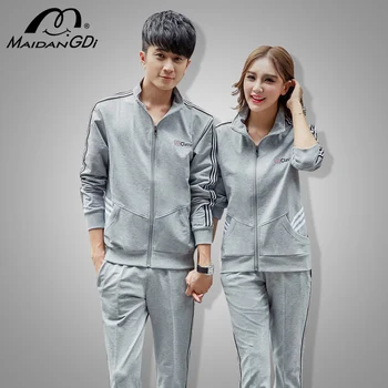

2 Pcs Sets For Men 2020 Spring Autumn New Lovers' Solid Color Sportswear Male's Leisure Suits Teenager Sports Training Clothing