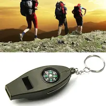 4 в 1 многофункциональный свисток с компасом и термометром Спорт на открытом воздухе выживания свисток компас брелок для кемпинга Пешие прогулки альпинизм