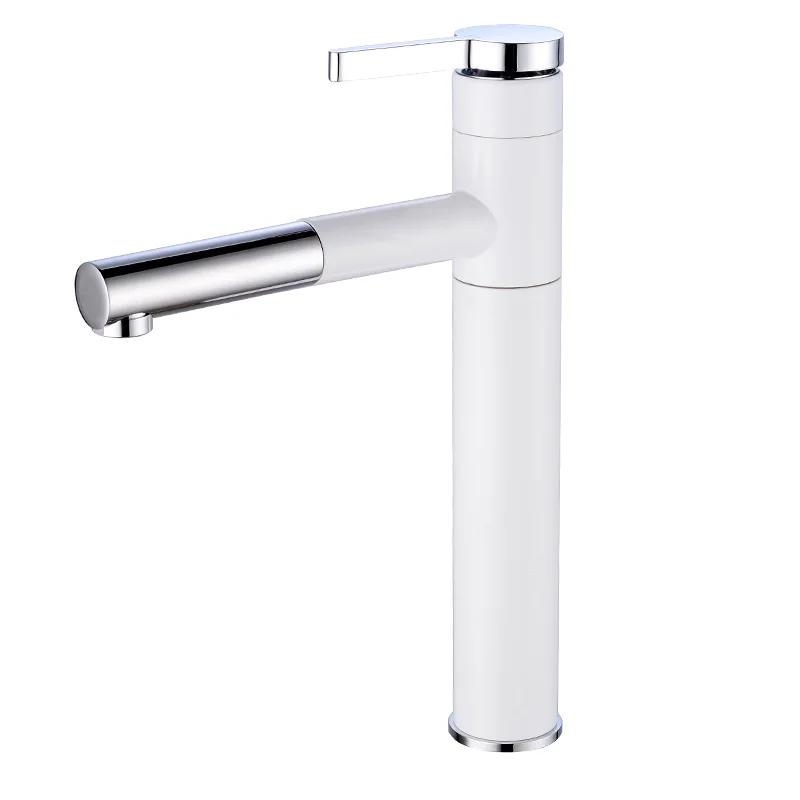 

Faucet Hot And Cold Household Wash Basin Bathroom Sink Pull-out Flexible Scale Basin Black And White with Pattern Stage Leading