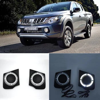 

ECAHAYAKU 2 pcs For Mitsubishi L200 2016 2017 2018 2019 LED DRL Daytime Running Light Daylight Signal lamp car Styling lights