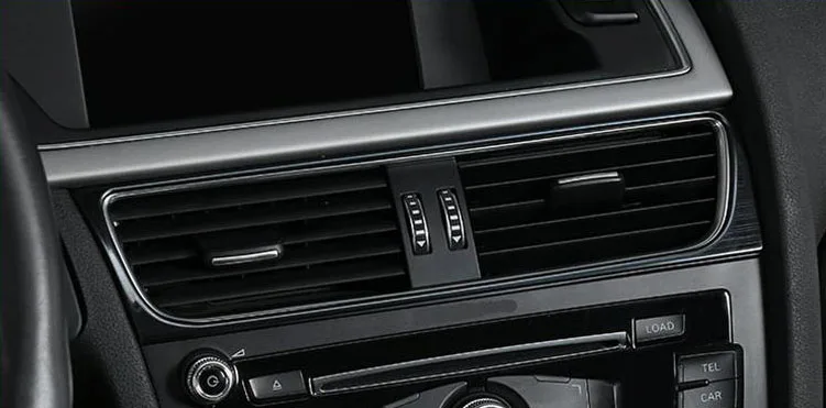 Brushed black Автомобильный Стайлинг, центральная консоль, кондиционер, розетка, рамка, чехлы, наклейки, Накладка для Audi A4 B8 A5, нержавеющая сталь, авто аксессуары - Название цвета: Brushed black