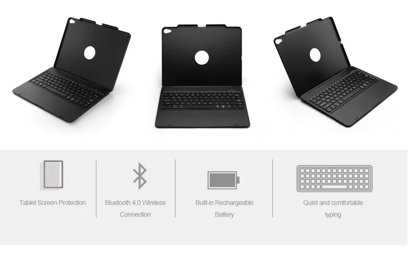 [Новинка] Беспроводная Bluetooth клавиатура для iPad pro 12,", Премиум жесткий чехол+ умный сон+ 7 цветов с подсветкой