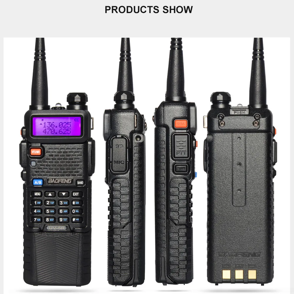 Baofeng UV-5R портативная рация 5 Вт 3800 мАч радиоприемник VHF 136-174 МГц UHF 400-520 МГц Baofeng UV-5R радиокоммуникационная станция