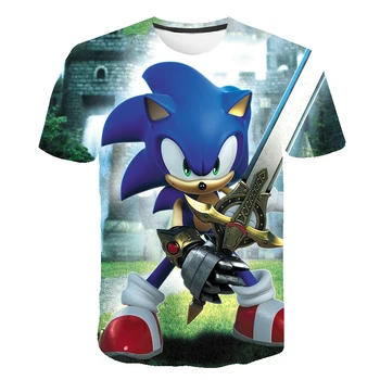 

Children Clothing T-Shirt For Boys Fashion T Shirt Teen Girl Sonic the hedgehog polyester Tops Teenage Boy Kids Clothes Tshirts