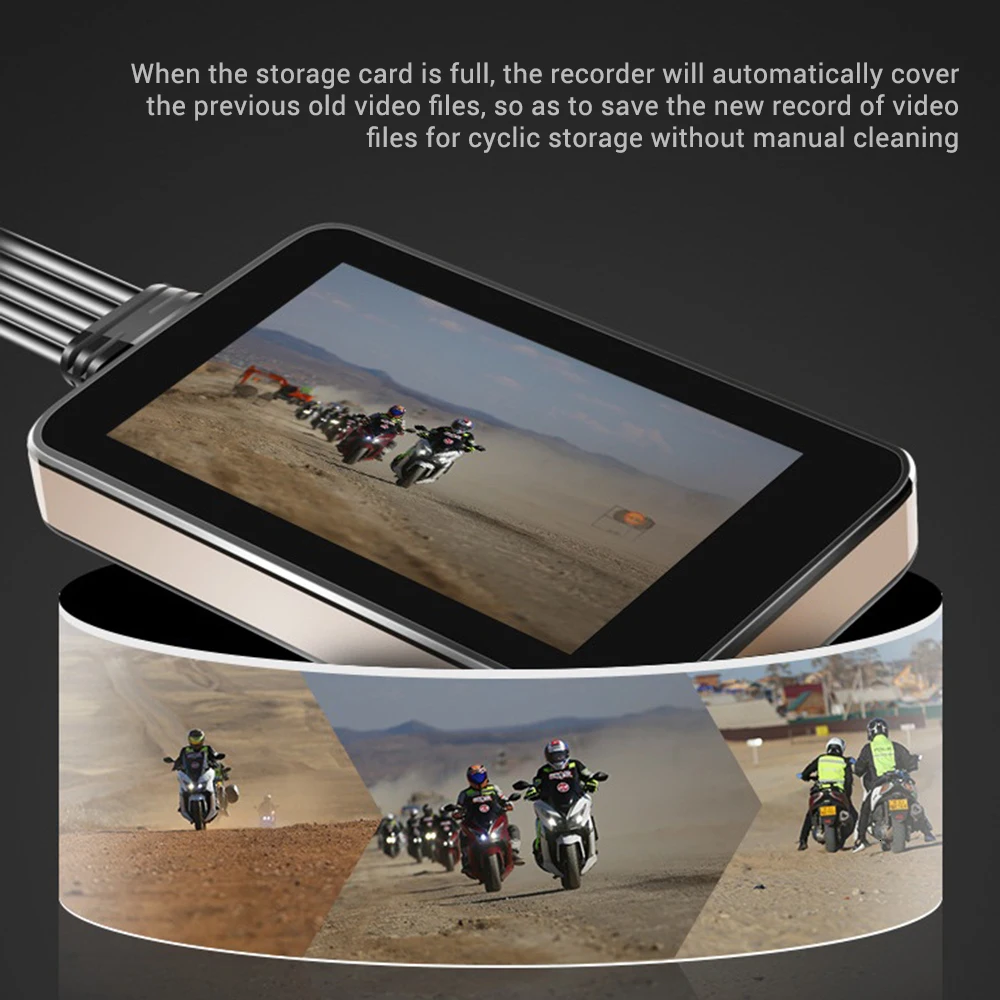 Мотоциклетная WiFi камера с сенсорным экраном 140 ° MT23 двойной видеорегистратор Moto gps HD Dash Cam 1080P Водонепроницаемая циклическая записывающая камера