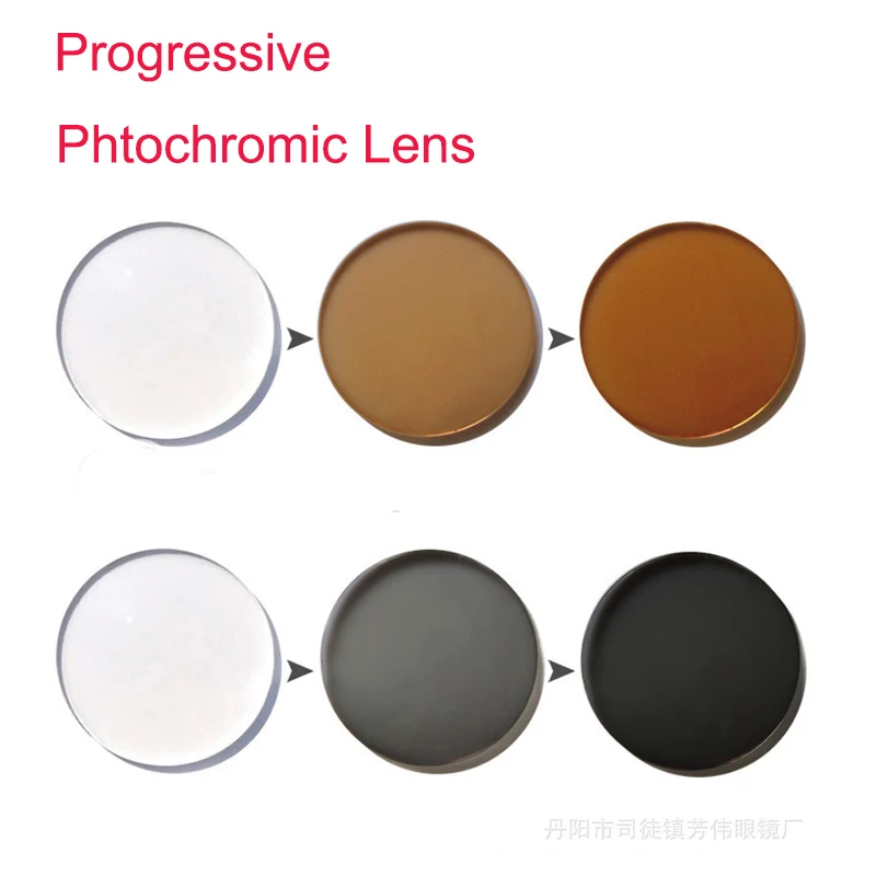 

2pcs,1.56 1.61 1.67 Photochromic Progressive Lens Glasses Myopia Presbyopia Prescription Optical Multifocal Glasses Lenses