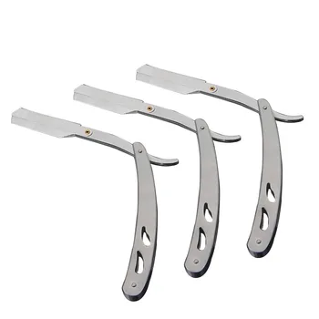 

10PCS Barber Razor Safety Folding Stainless Steel Salon Shaving Blades Shave Gift For Men Beard Shaver Hair Removal Tool G0218