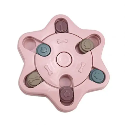 Pink3 Миска для собак Поворотная платформа медленная кормушка для щенков диспенсер для еды пластиковая тарелка для кормления домашних животных Головоломка обучающие игрушки для собак - Цвет: Pink3