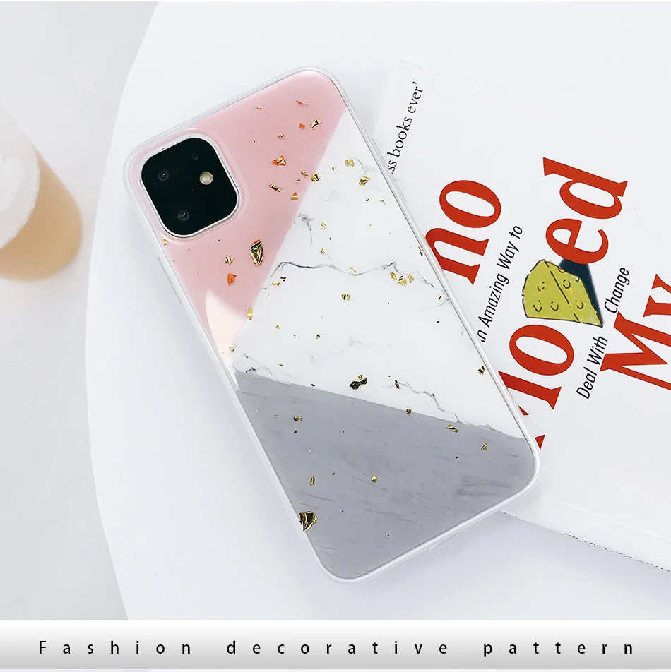 Чехол Ottwn для iPhone 11, золотой фольга, мраморный камень, чехол для телефона s, для iPhone 7, 8 Plus, 6, 6s, XR, XS, 11 Pro, Max X, цветной, мягкий, из ТПУ
